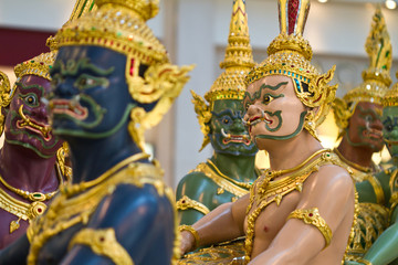 Statues in Bangkok airport