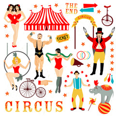 Colorful set with circus star © moloko88