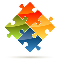 Obraz premium teamwork puzzle parts