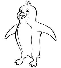 Cartoon contour penguin