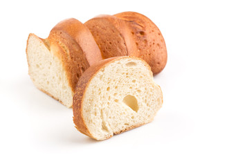 Bread slice isolated on white
