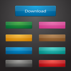 Set of rectangle buttons