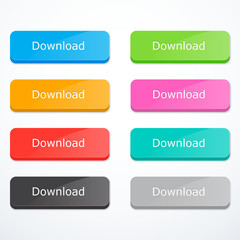 Set of rectangle download buttons