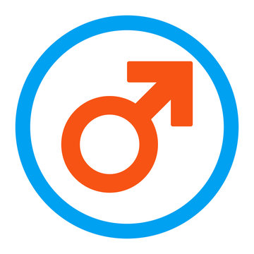 Male Symbol Rounded Vector Icon
