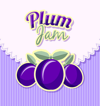 Retro plum jam label