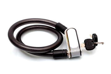 Lock concept with keys isoalted on white background