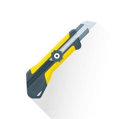 vector flat construction stationary knife illustration icon.