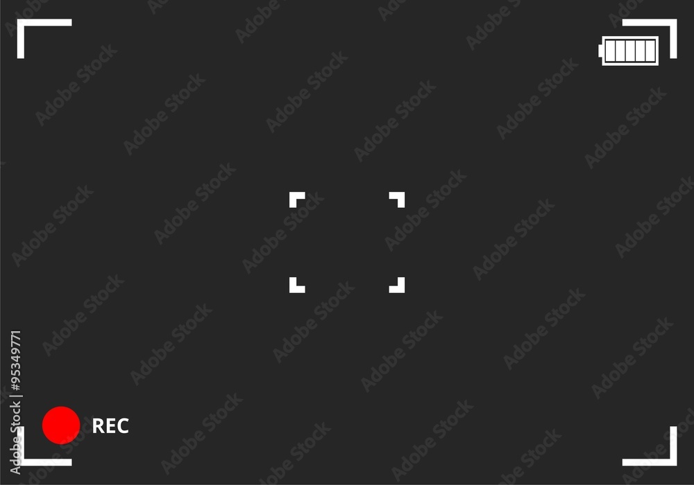 Wall mural camera viewfinder rec background vector