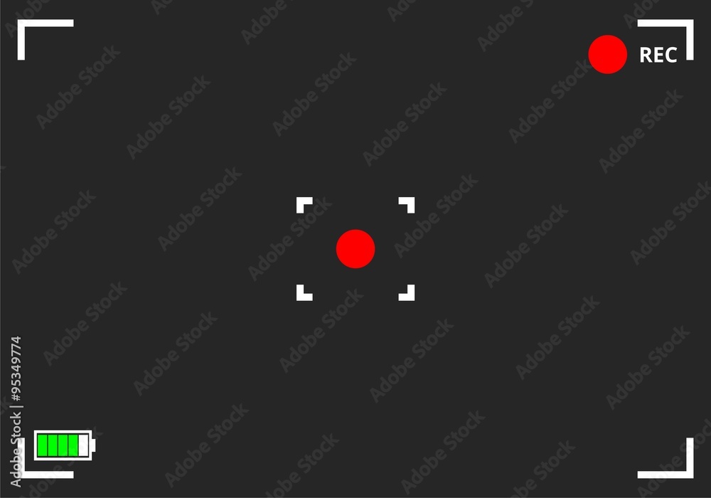 Wall mural camera viewfinder rec background vector