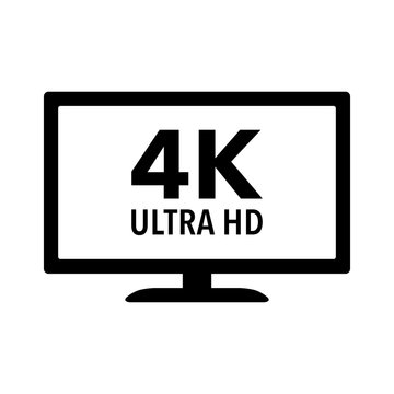 4K Ultra HD / UHD HDTV flat icon for apps and websites