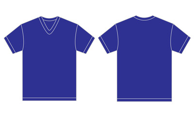 Blue V-Neck Shirt Design Template For Men