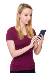 Naklejka premium Young Woman use of the cellphone