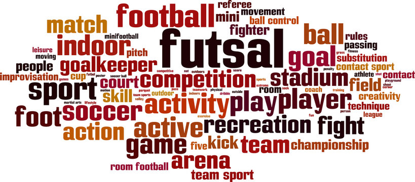 Futsal Word Cloud Concept. Vector Illustration