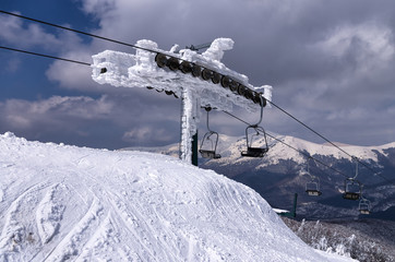 Obraz premium Mountain scenery in Vigla, Florina's ski center, Greece