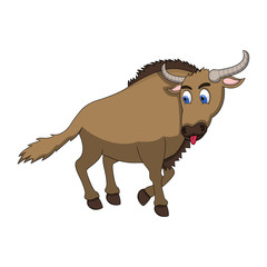 Wildebeest Cartoon Vector Illustration