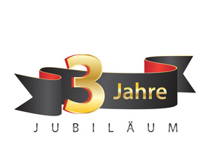 3 jahre jubiläum schwarz logo