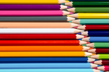 Fototapeta premium mix of coloured pencils in line