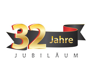 32 jahre jubiläum schwarz logo