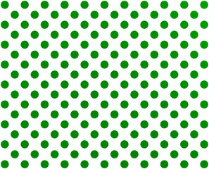 Green polka dot on white background