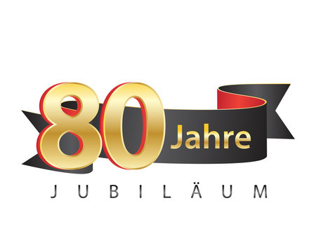 80  jahre jubil&auml;um schwarz logo