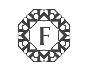Fototapeta na wymiar F Monogram Royal Letter Logo