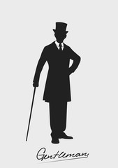 silhouette of a gentleman in a tuxedo