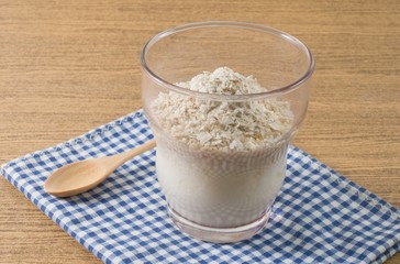 Natural Yoghurt with Oats in A Glass