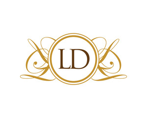 LD Luxury Ornament Initial Logo