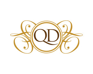 QD Luxury Ornament Initial Logo