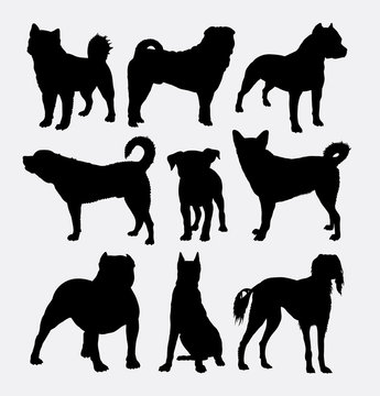 Dog collection, pet animal silhouette. Good use for symbol, logo, web icon, mascot, game elements, or any design you want. Easy to use.
