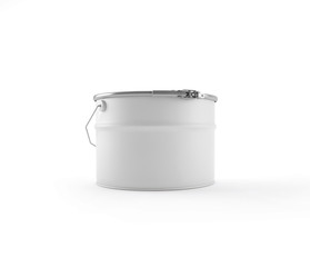 3d illustration of white can of paint with the handle