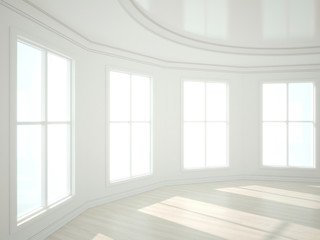 3d illustration of empty wite interior