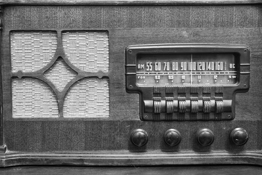 An Antique Radio Showing Many Frequencies on the Dial