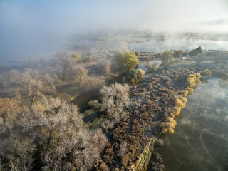 foggy November sunrise over northern Colorado