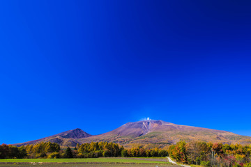 軽井沢から見た浅間山の紅葉