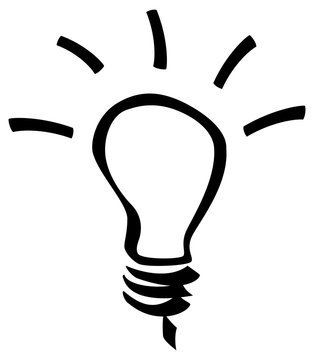 Gl&uuml;hbirne - Symbol f&uuml;r Idee / L&ouml;sung