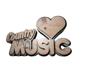 Country Music - Herz - Holz Metall