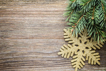 Wood texture with ornament and firtree.