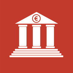 Bank icon. Investment icon. Bank building icon.