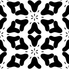 Abstract seamless floral pattern in black and white