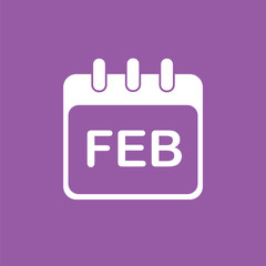 Calendar icon, month of february.