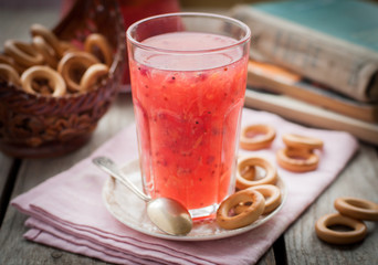 Red Currant and Orange Fool with Cracker Rings