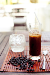 Traditional Vietnamese, Thai Ice coffee with beans.