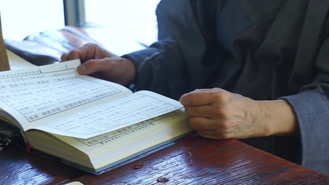 Buddhist monks chanting