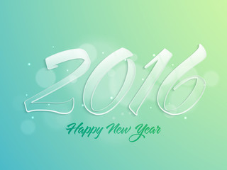 Glossy text for New Year 2016 celebration.