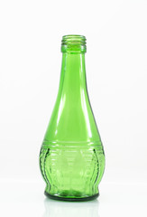 Green bottle on isolated white background