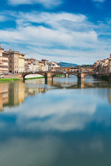 Obraz premium Ponte Santa Trinita bridge over the Arno River, Florence