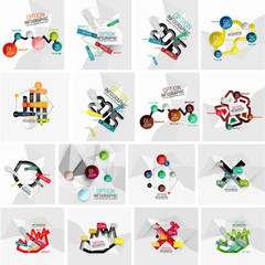 Set of abstract geometric paper infographic banner templates