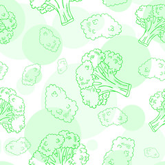 vector seamless pattern with broccoli