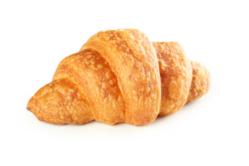 Tasty croissant isolated on a white